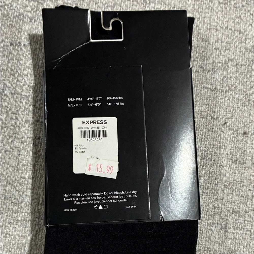 Express Women's Black & Teal Hosiery. NWT Size Small